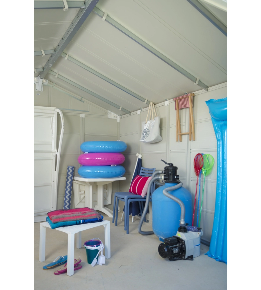 CASETTA DA GIARDINO IN PVC GROSFILLEX "SHERWOOD DECO 11" EFFETTO LEGNO 370X407X250 CM - COD. 22911681